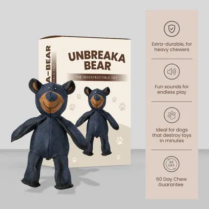 Jouet Indestructible pour Grands Mâchouilleurs | Unbreaka-Bear pour Chiens | Jouet Résistant pour Chiens Agités et Actifs