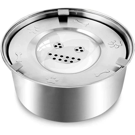 Bol D'eau En Acier Inoxydable Pour Chien Avec Fonction Anti-débordement Animaux Plus