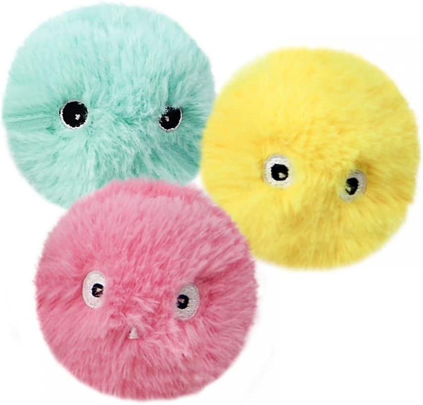 Balles De Jeu Interactives En Peluche Pour Chats Avec Bruits D'animaux (Pack De 3)