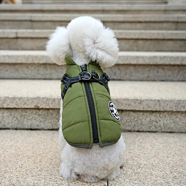 Veste pour Chien Coupe-vent et Imperméable avec Harnais Intégré Animaux Plus