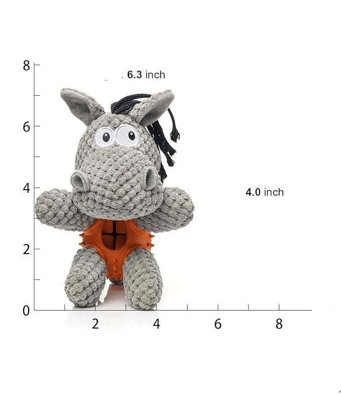 Peluche pour chien 3-en-1 avec jouet de nettoyage dentaire intégré et cachette à friandises.