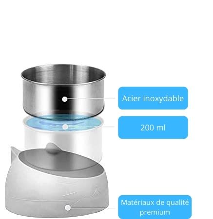 Gamelle pour chat surélevée en inox