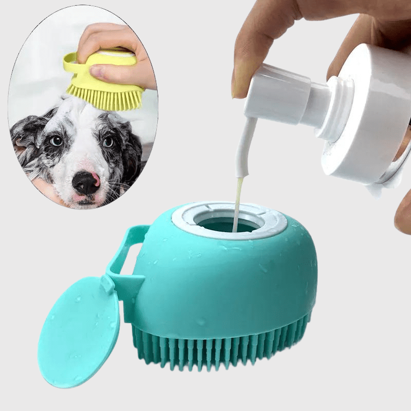 Brosse de bain pour chien en forme de coeur