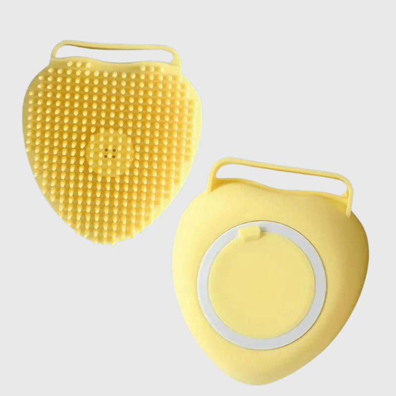 Brosse de bain pour chien en forme de coeur