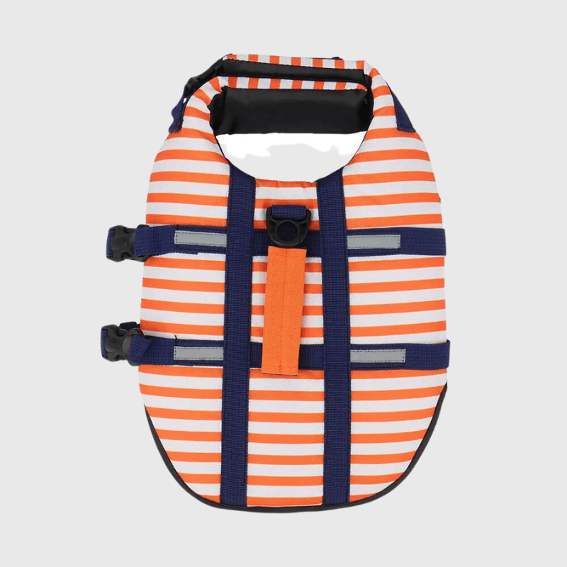 Gilet de sauvetage chien rayé Orange
