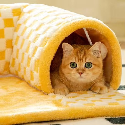 2 en 1 Tunnel Pour Chats Lit De Jeu Animaux Plus