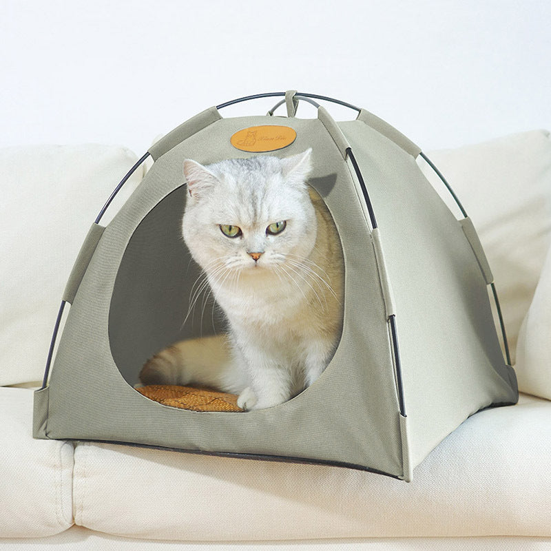 Tente Pour Chats Premium Avec Tapis En Rotin