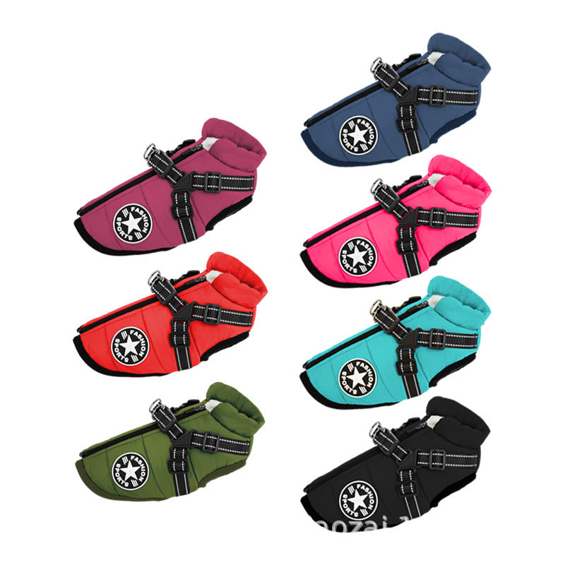 Veste pour Chien Coupe-vent et Imperméable avec Harnais Intégré Animaux Plus