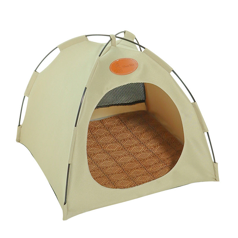Tente Pour Chats Premium Avec Tapis En Rotin