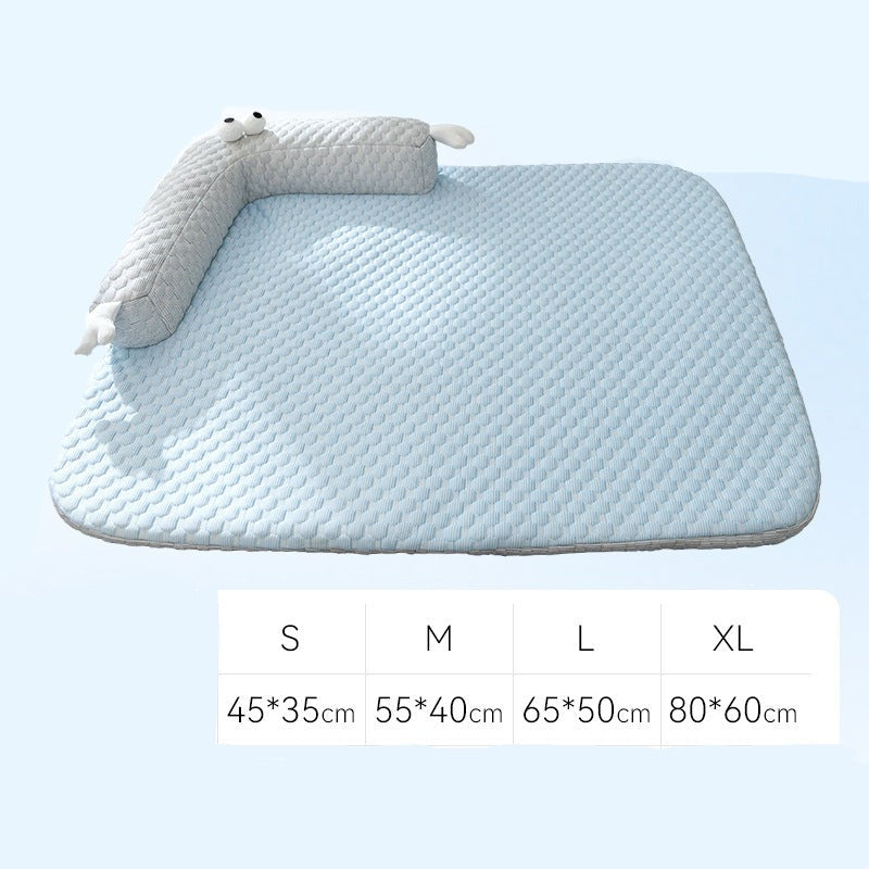 Tapis de refroidissement pour animaux domestiques en soie avec rembourrage