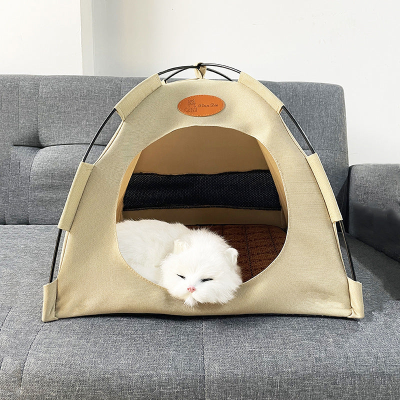 Tente Pour Chats Premium Avec Tapis En Rotin