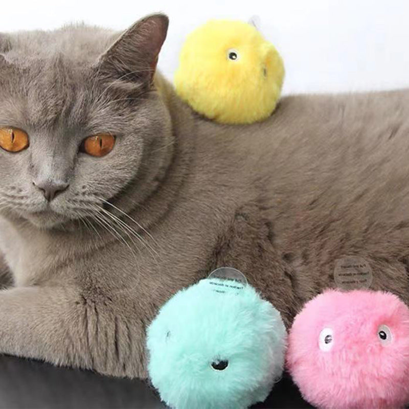 Balles De Jeu Interactives En Peluche Pour Chats Avec Bruits D'animaux (Pack De 3)