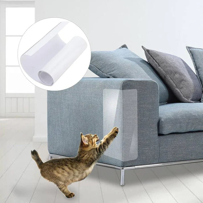 Protection anti-griffes autocollante pour meubles pour chats - Transparent
