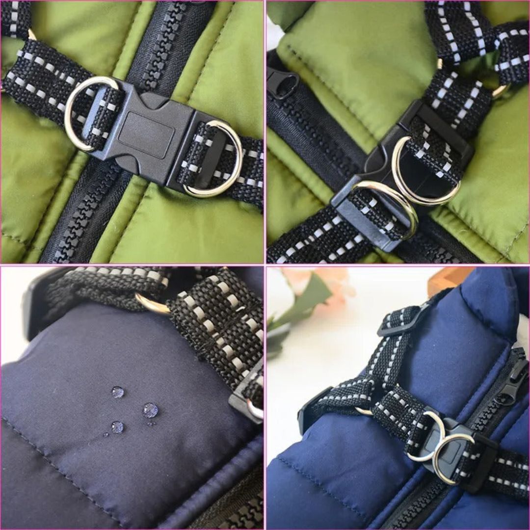 Veste pour Chien Coupe-vent et Imperméable avec Harnais Intégré Animaux Plus