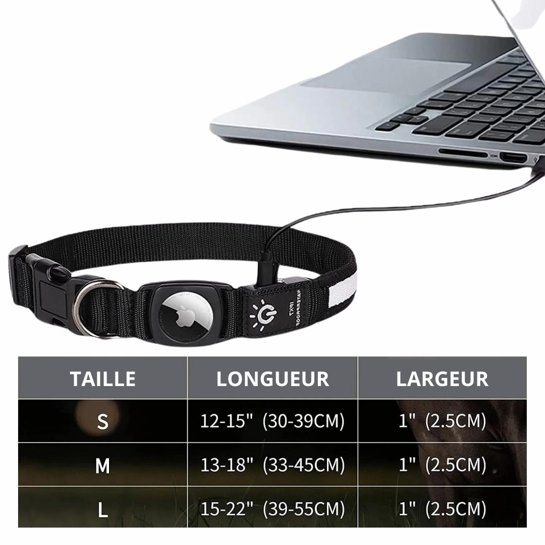 Collier AirTag Lumineux Rechargeable