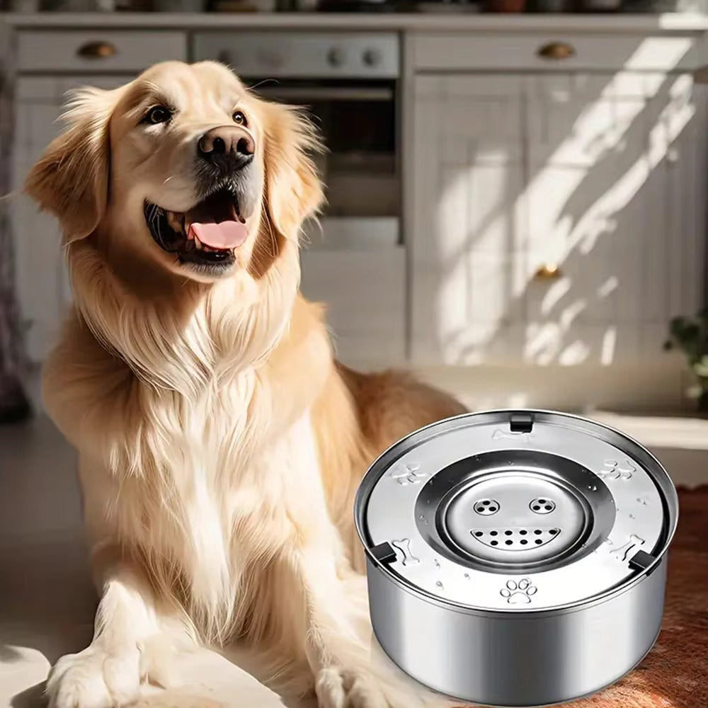 Bol D'eau En Acier Inoxydable Pour Chien Avec Fonction Anti-débordement Animaux Plus