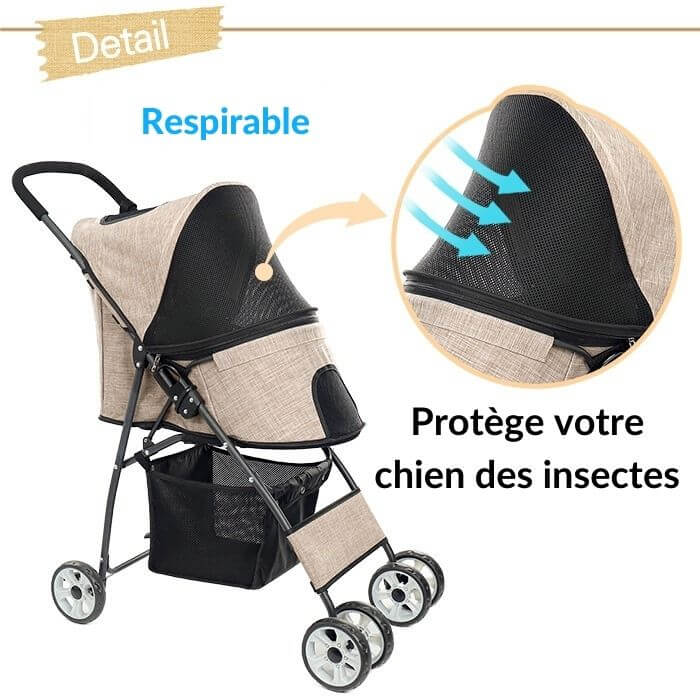 Poussette pour chien pliable et portable ultra-légère PuppySafe
