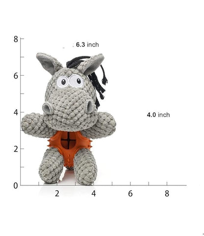 Peluche pour chien 3-en-1 avec jouet de nettoyage dentaire intégré et cachette à friandises.