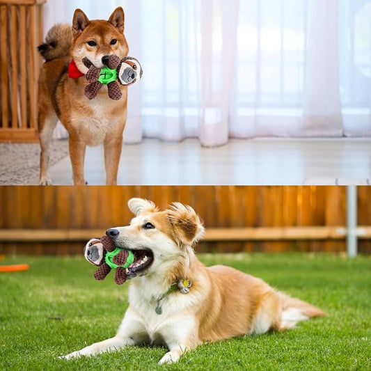Jouet 3-en-1 Pour Chiens Avec Peluche, Jouet De Nettoyage Des Dents Intégré Et Cachette Pour Friandises