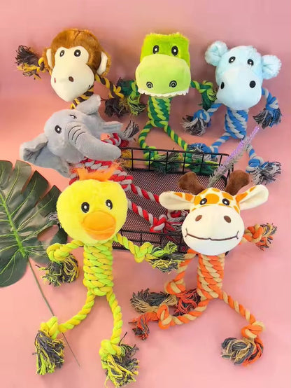 Jouet Pour Chien Durable Avec Tête En Peluche