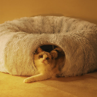 Tunnel en peluche pour chats Lit de jeu