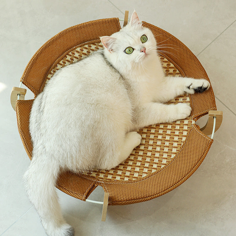 Tapis De Suspension Rafraîchissant Pour Chats En Rotin