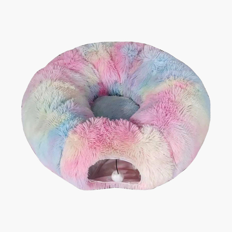 Tunnel en peluche pour chats Lit de jeu Animaux Plus
