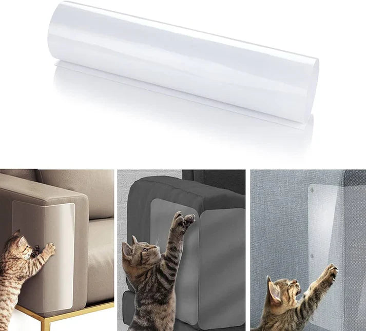Protection anti-griffes autocollante pour meubles pour chats - Transparent